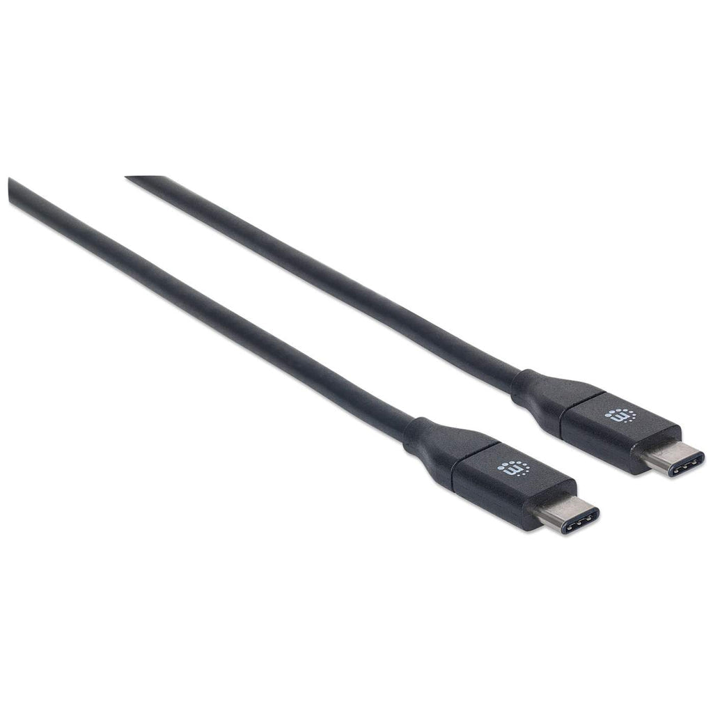 Manhattan USB-C to USB-C Cable, 50cm, Male to Male, Black, 10 Gbps (USB 3.2 Gen2 aka USB 3.1), 3A (fast charging), SuperSpeed+ USB, Lifetime Warranty, Equivalent to USB31CC50CM