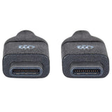 Manhattan USB-C to USB-C Cable, 50cm, Male to Male, Black, 10 Gbps (USB 3.2 Gen2 aka USB 3.1), 3A (fast charging), SuperSpeed+ USB, Lifetime Warranty, Equivalent to USB31CC50CM