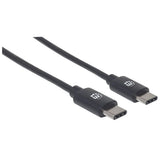 Manhattan USB-C to USB-C Cable, 3m, Male to Male, Black, 480 Mbps (USB 2.0), Hi-Speed USB, Lifetime Warranty, Equivalent to USB2CC3M