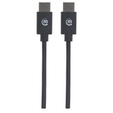 Manhattan USB-C to USB-C Cable, 3m, Male to Male, Black, 480 Mbps (USB 2.0), Hi-Speed USB, Lifetime Warranty, Equivalent to USB2CC3M