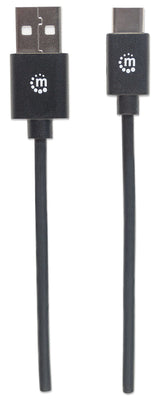 Manhattan USB-C to USB-A Cable, 3m, Male to Male, 480 Mbps (USB 2.0), Hi-Speed USB, Black, Lifetime Warranty