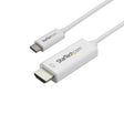 StarTech.com 3.3ft (1m) USB C to HDMI Cable - 4K 60Hz USB Type C to HDMI 2.0 Video Adapter Cable - Thunderbolt Compatible - Laptop to HDMI Monitor/Display - DP 1.2 Alt Mode HBR2 - White