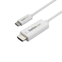 StarTech.com 3.3ft (1m) USB C to HDMI Cable - 4K 60Hz USB Type C to HDMI 2.0 Video Adapter Cable - Thunderbolt Compatible - Laptop to HDMI Monitor/Display - DP 1.2 Alt Mode HBR2 - White