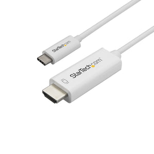 StarTech.com 3.3ft (1m) USB C to HDMI Cable - 4K 60Hz USB Type C to HDMI 2.0 Video Adapter Cable - Thunderbolt Compatible - Laptop to HDMI Monitor/Display - DP 1.2 Alt Mode HBR2 - White