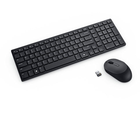 DELL KM555 keyboard Mouse included Universal RF Wireless + Bluetooth Canadian Black
