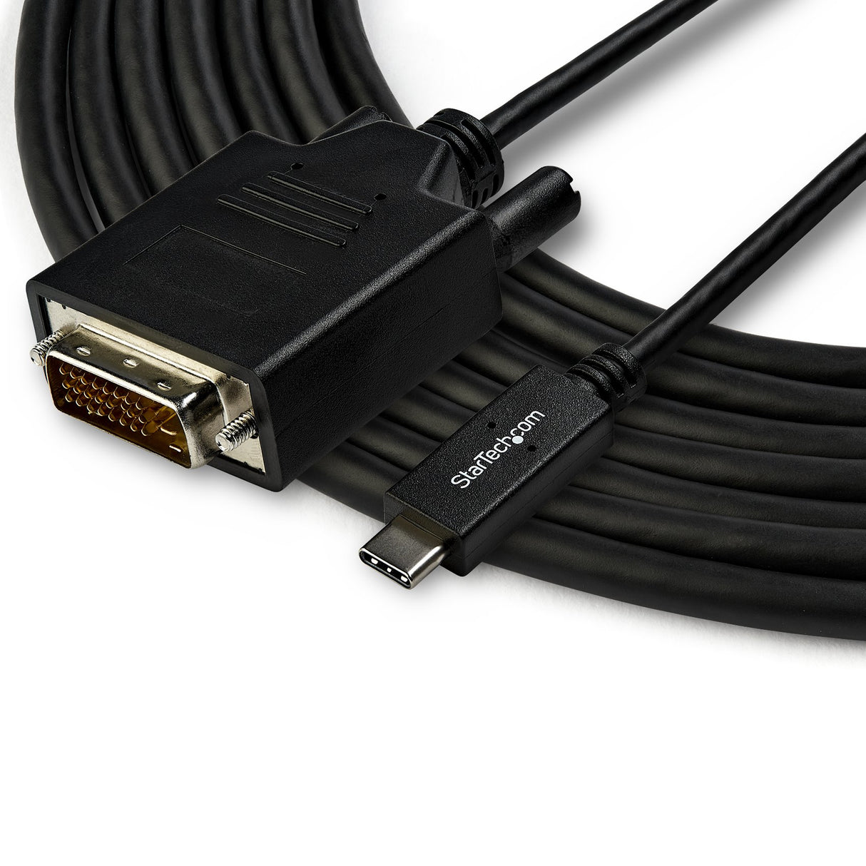 StarTech.com 10ft (3m) USB C to DVI Cable - 1080p (Single Link) USB Type-C (DP Alt Mode HBR2) to DVI-Digital Video Adapter Cable - Works with Thunderbolt - Laptop to DVI Monitor/Display