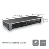StarTech.com Thunderbolt 3 Dock - Dual Monitor 4K 60Hz TB3 Laptop Docking Station with DisplayPort - 85W Power Delivery Charging - 6-Port USB 3.0 Hub, SD 4.0, GbE, Audio - Windows & Mac