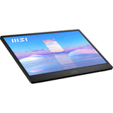 MSI Pro MP161 15.6" Portable Monitor, Adjustable kickstand, FHD (1920 x 1080), 60Hz, IPS, 2x USB-C, Mini HDMI, Speakers, Anti-Flicker, Less Blue light, Black