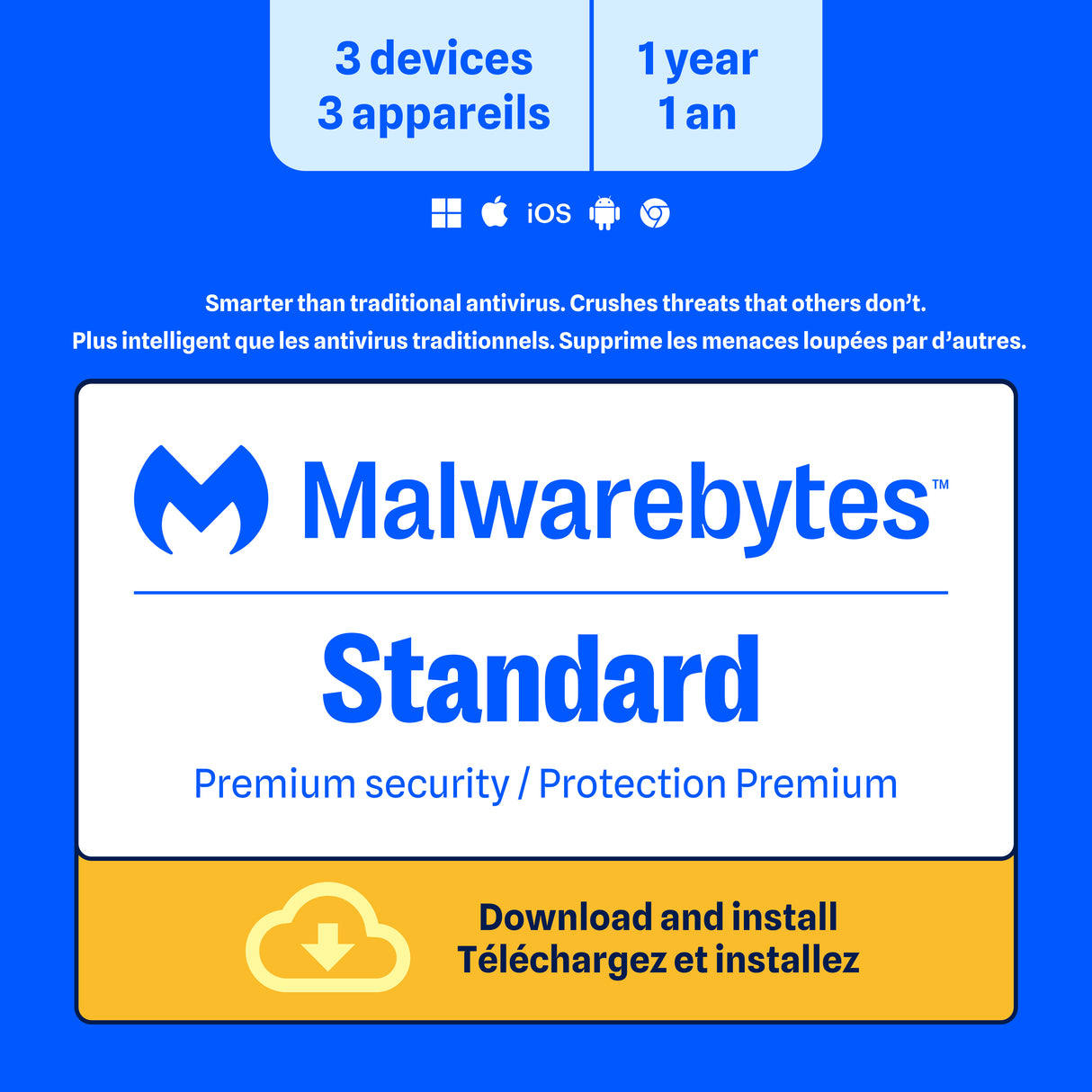 Malwarebytes Premium 3-Device 1-Year PC/MAC/Android/iOS ESD (DOWNLOAD CODE)