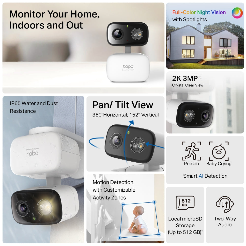 TP-Link Tapo C216 Box IP security camera Indoor 2304 x 1296 pixels Ceiling/Wall/Desk