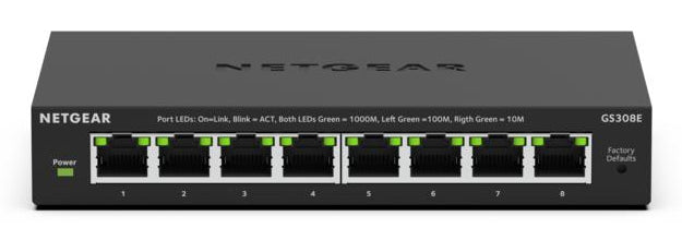 NETGEAR 8-Port Gig Plus Switch Managed L2/L3 Gigabit Ethernet (10/100/1000) Black