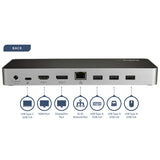 StarTech.com USB C Dock - Dual Monitor HDMI & DisplayPort 4K 30Hz - USB Type-C Laptop Docking Station 60W Power Delivery, SD, 4-port USB-A 3.0 Hub, GbE, Audio - Thunderbolt 3 Compatible