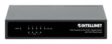 Intellinet 5-Port Gigabit Switch with PoE Passthrough, 4 x PSE PoE ports, 1 x PD PoE port, IEEE 802.3at/af Power-over-Ethernet (PoE+/PoE), IEEE 802.3az Energy Efficient Ethernet, Desktop