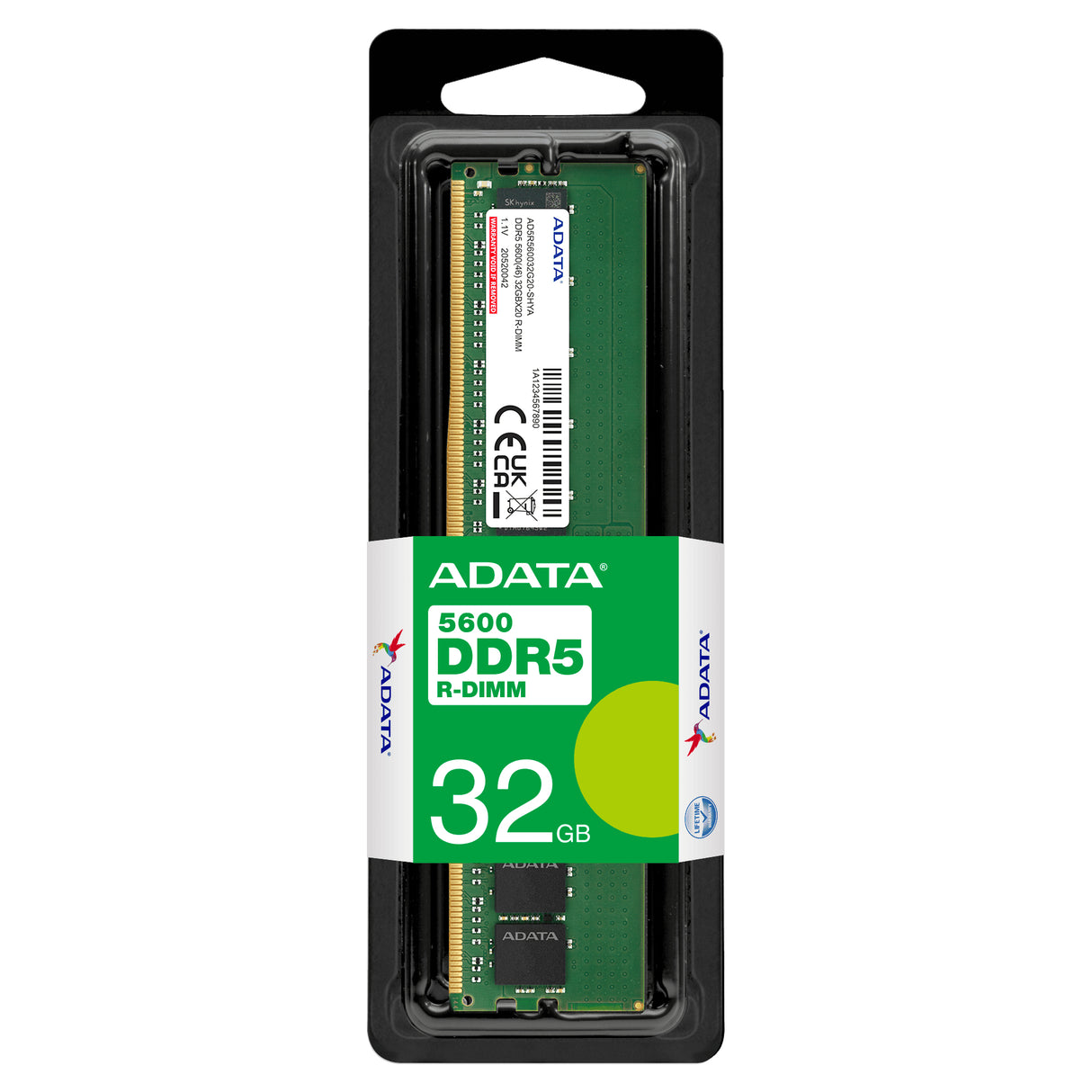 ADATA AD5R560032G20-SHYA memory module 32 GB 1 x 32 GB DDR5 5600 MT/s 288-pin DIMM ECC