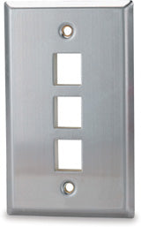 Signamax Single Gang Stainless Steel 4-Port Faceplate