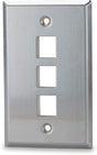 Signamax Single Gang Stainless Steel 4-Port Faceplate