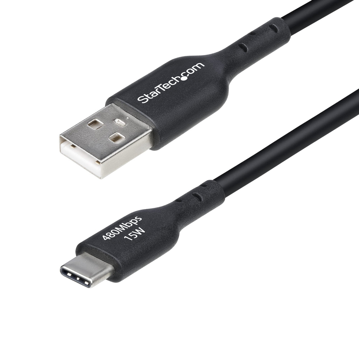 StarTech.com 10ft (3m) USB-A to USB-C Charging Cable, Charge & Sync, 3A, USB 2.0, TPE Jacket - Black USB Charging Cord