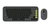 Logitech POP Icon Combo keyboard Mouse included Universal Bluetooth QWERTY English Granite, Green