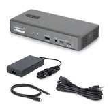 StarTech.com Dual-Monitor USB-C Docking Station, 4K 60Hz, HDMI or DisplayPort, 96W Laptop Charging, Gigabit Ethernet, Universal Smart Dock for Windows and macOS