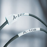 DYMO Rhino Industrial Heat-Shrink Cable Label Tubes | 12mm x 1.5m | Black Print on White | for Rhino Label Makers