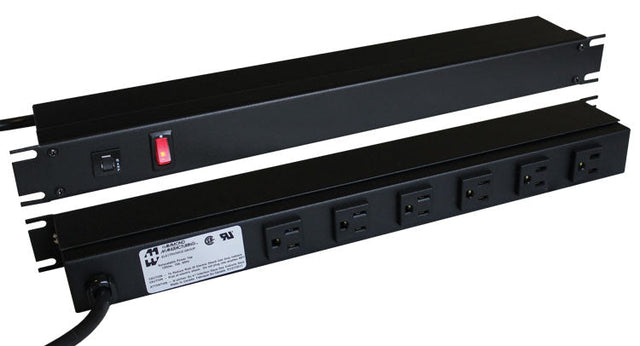 Hammond 1583 PDU 15A/125V (1P) I/Switch RO(6)5-15R P(5-15P) 15 ft BK