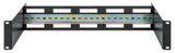 Intellinet Adjustable 19" Rackmount DIN Rail Kit, 2U, Chassis to Mount Top Hat DIN Rail Equipment in a 19 in. Rack, Adjustable Rail Depth of 48 to 174 mm, Aluminum, Black RAL 9005
