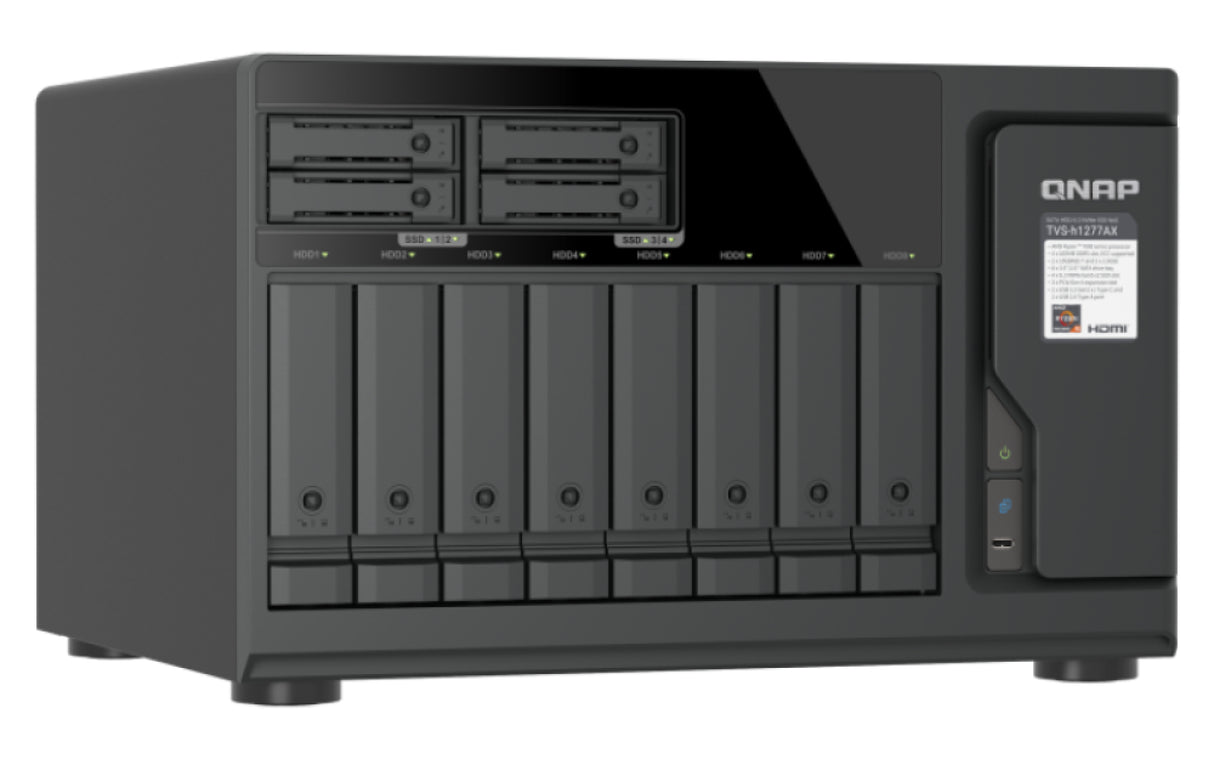QNAP TVS-H1277AX NAS Tower AMD Ryzen™ 5 16 GB DDR5 QNAP QTS Black