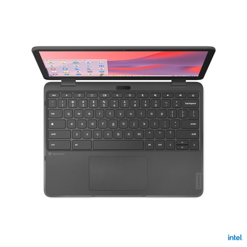 Lenovo 500e Yoga Chromebook Gen 4 Intel® N N100 31 cm (12.2") Touchscreen WUXGA 4 GB LPDDR5-SDRAM 32 GB eMMC Wi-Fi 6E (802.11ax) ChromeOS Grey QWERTY US English