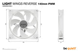 be quiet! Light Wings 140 mm PWM Reverse White Computer case Fan 14 cm 1 pc(s)