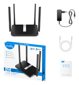 Cudy LT500 wireless router Fast Ethernet Dual-band (2.4 GHz / 5 GHz) 4G Black