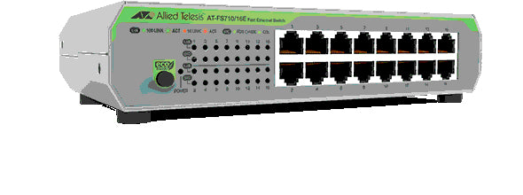 Allied Telesis FS710/16E Unmanaged Fast Ethernet (10/100) 1U Green, Grey