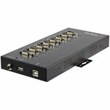 StarTech.com 8 Port Serial Hub USB to RS232/RS485/RS422 Adapter - Industrial USB 2.0 to DB9 Serial Converter Hub - IP30 Rated - Din Rail Mountable Metal Serial Hub - 15kV ESD Protection - TAA