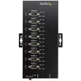 StarTech.com 8 Port Serial Hub USB to RS232/RS485/RS422 Adapter - Industrial USB 2.0 to DB9 Serial Converter Hub - IP30 Rated - Din Rail Mountable Metal Serial Hub - 15kV ESD Protection - TAA