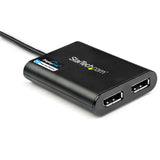 StarTech.com USB 3.0 to Dual DisplayPort Adapter, 4K 60Hz, DisplayLink Certified, USB to Dual DP Display Adapter, Dual DisplayPort Adapter for Mac & Windows