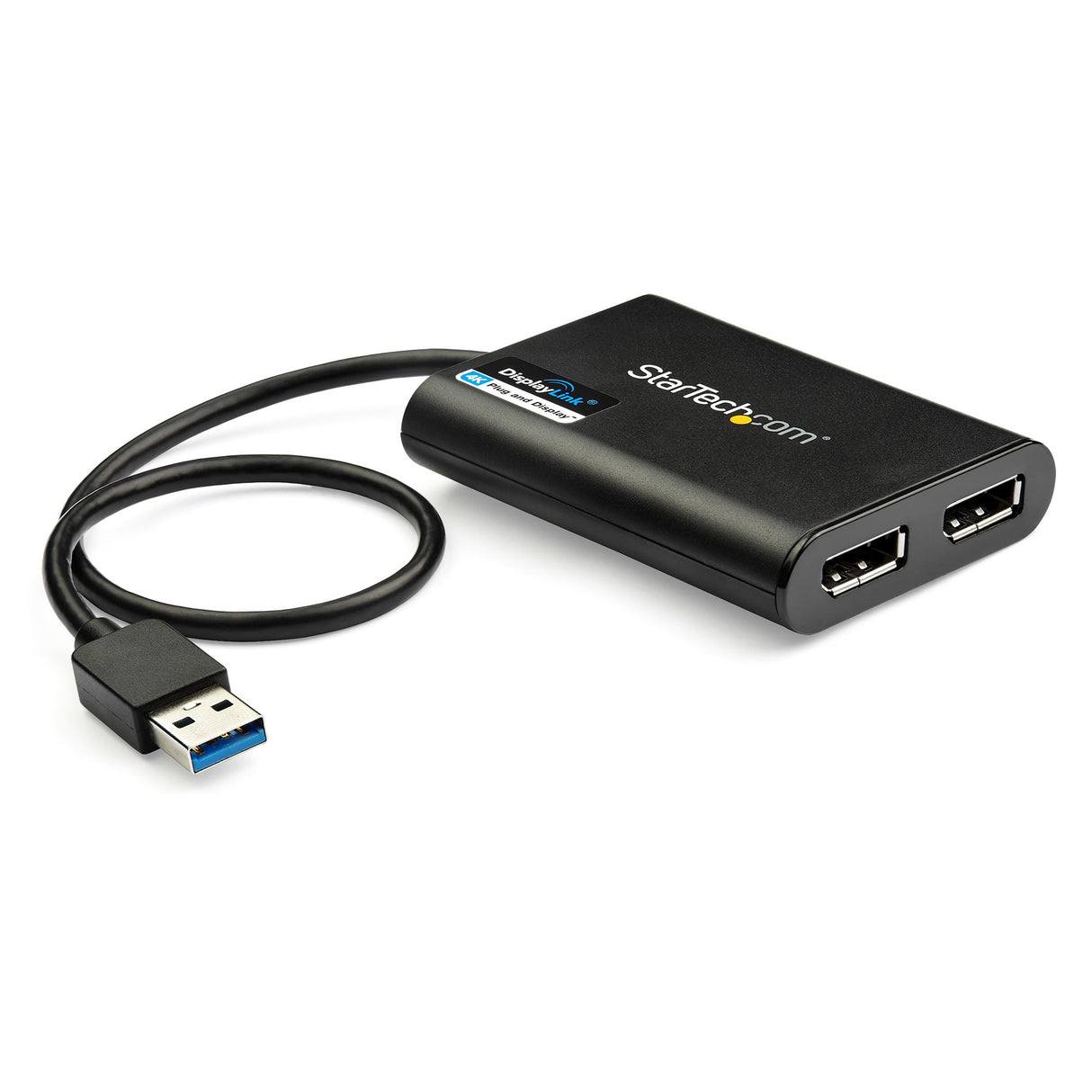 StarTech.com USB 3.0 to Dual DisplayPort Adapter, 4K 60Hz, DisplayLink Certified, USB to Dual DP Display Adapter, Dual DisplayPort Adapter for Mac & Windows