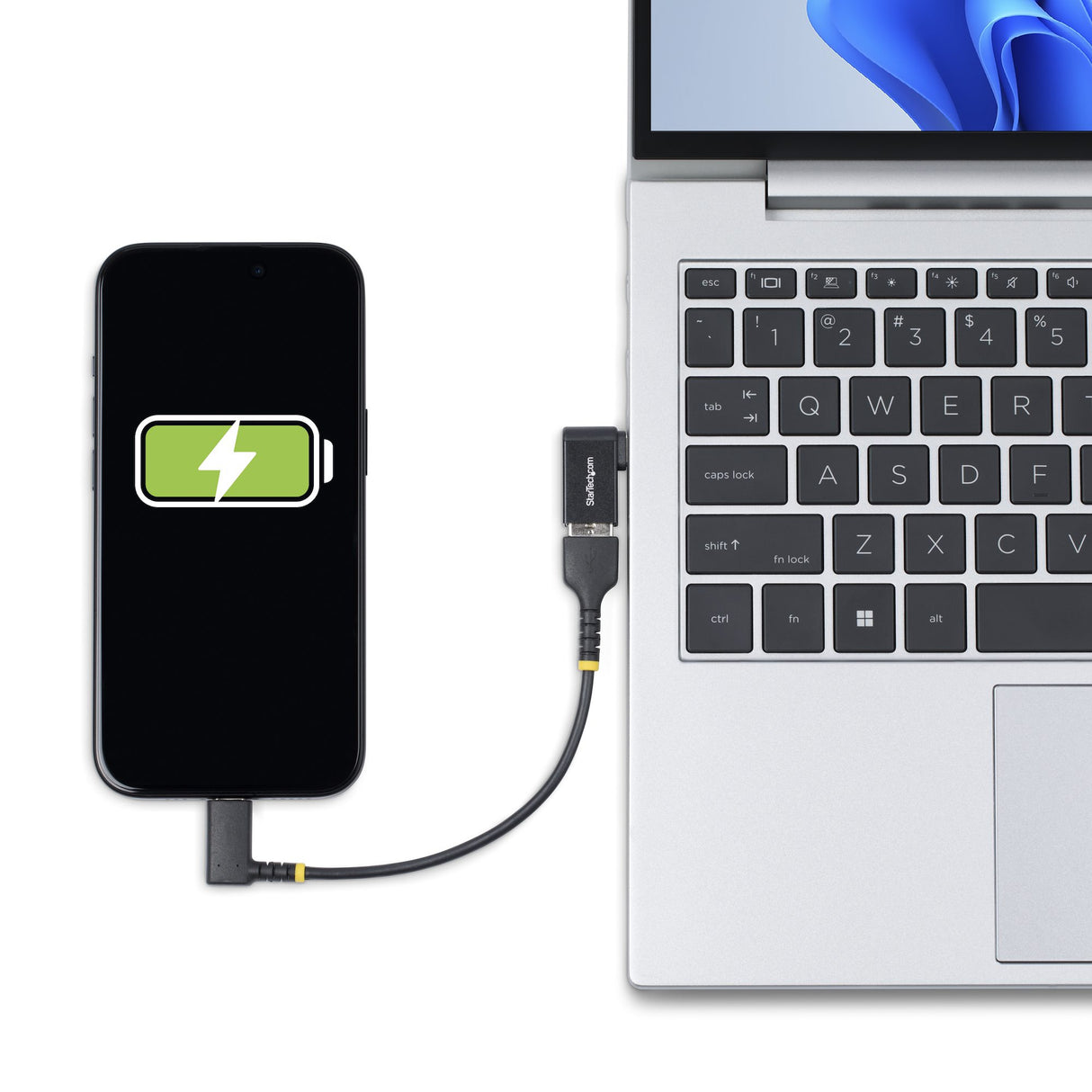 StarTech.com USB-C to USB-A Adapter, Right-Angled, USB 5Gbps, 3A, USB-C Male to USB-A Female Converter, Durable Metal Housing - Thunderbolt Compatible