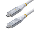 StarTech.com 10ft (3m) USB4 Cable, 20Gbps, USB-IF Certified USB-C Cable, 60W PD, 4K 120Hz DP 2.1, TPE Jacket, White USB-C Cord