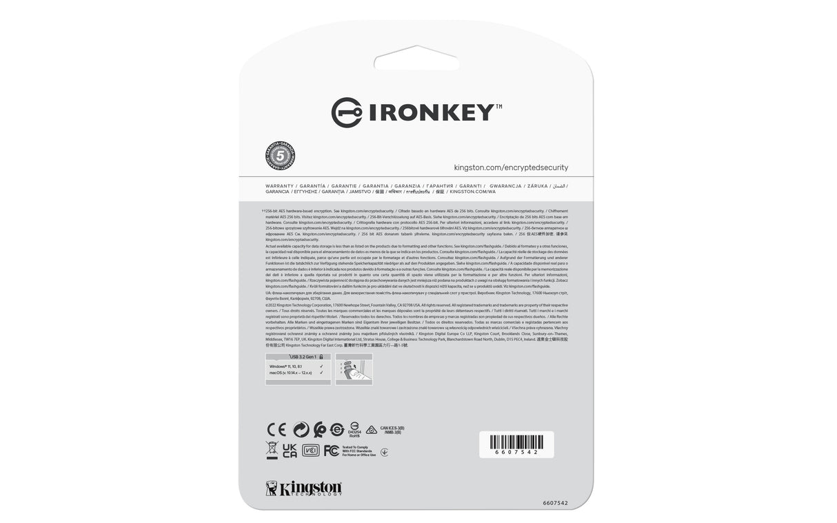 Kingston Technology IronKey 128GB Vault Privacy 50 AES-256 Encrypted, FIPS 197