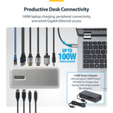 StarTech.com Dual-Monitor USB-C Docking Station, HDMI, 4K 60Hz, 100W Laptop Charging, 1GbE, Driverless, Multi-Monitor Dock For Windows