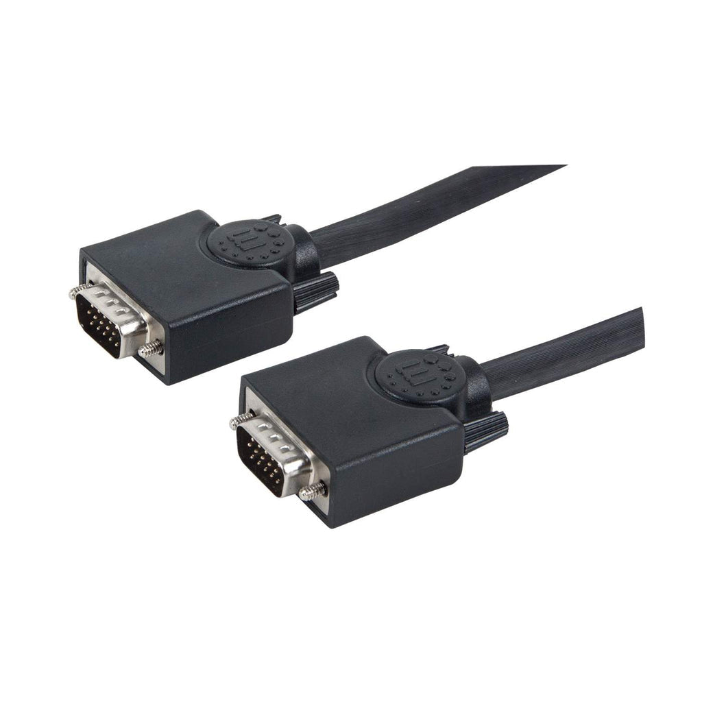 Manhattan VGA Monitor Cable, 15m, Black, Male to Male, HD15, Cable of higher SVGA Specification (fully compatible), Fully Shielded, Lifetime Warranty, Polybag