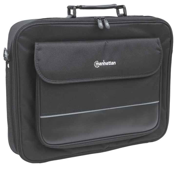 Manhattan Empire Laptop Bag 17.3", Clamshell design, Accessories Pocket, Shoulder Strap (removable), Notebook Case, Black, Three Year Warranty