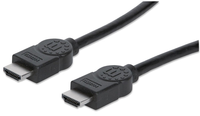 Manhattan HDMI 4K@30Hz Cable with Ethernet, 1m, Suitable for ALL 1080p/HD and majority of 4K uses (check your system 4K specification to be sure), Male to Male, Black, Ultra HD 4k x 2k, Lifetime Warranty, High Speed, Equivalent to HDMM1MHS
