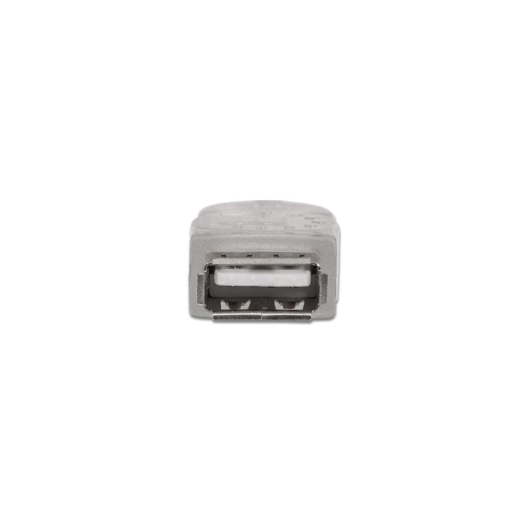 Manhattan USB-A to USB-A Extension Cable, 3m, Male to Female, Translucent Silver, 480 Mbps (USB 2.0), Hi-Speed USB, Lifetime Warranty, Equivalent to USBEXTAA10BK (except colour).