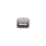 Manhattan USB-A to USB-A Extension Cable, 3m, Male to Female, Translucent Silver, 480 Mbps (USB 2.0), Hi-Speed USB, Lifetime Warranty, Equivalent to USBEXTAA10BK (except colour).