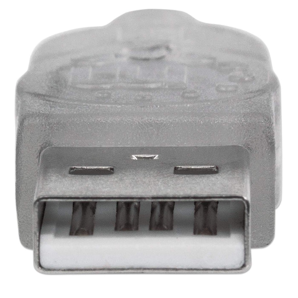 Manhattan USB-A to USB-A Extension Cable, 3m, Male to Female, Translucent Silver, 480 Mbps (USB 2.0), Hi-Speed USB, Lifetime Warranty, Equivalent to USBEXTAA10BK (except colour).