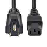 StarTech.com 15ft (4.5m) Computer Power Cord, NEMA 5-15P to Locking C13 AC Power Cable, 125V 10A, 18AWG, Replacement Computer/Monitor Power Cord, ETL Listed