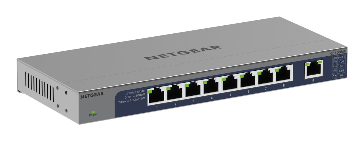 NETGEAR GS108MX-100EUS Unmanaged L2 Gigabit Ethernet (10/100/1000) Desktop/Wall-Mounting