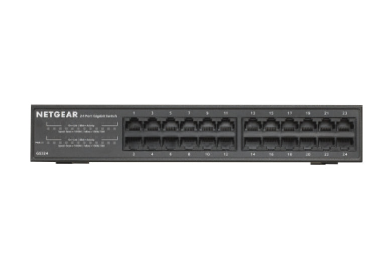 NETGEAR GS324 Unmanaged Gigabit Ethernet (10/100/1000) 1U Black