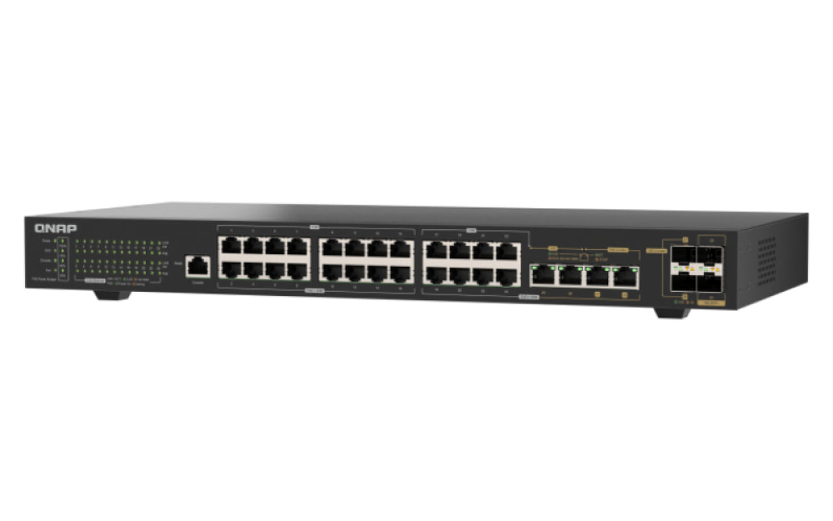 QNAP QSW-M2130P-2C2S26T network switch Managed L2 2.5G Ethernet (100/1000/2500) Power over Ethernet (PoE) 1U Black