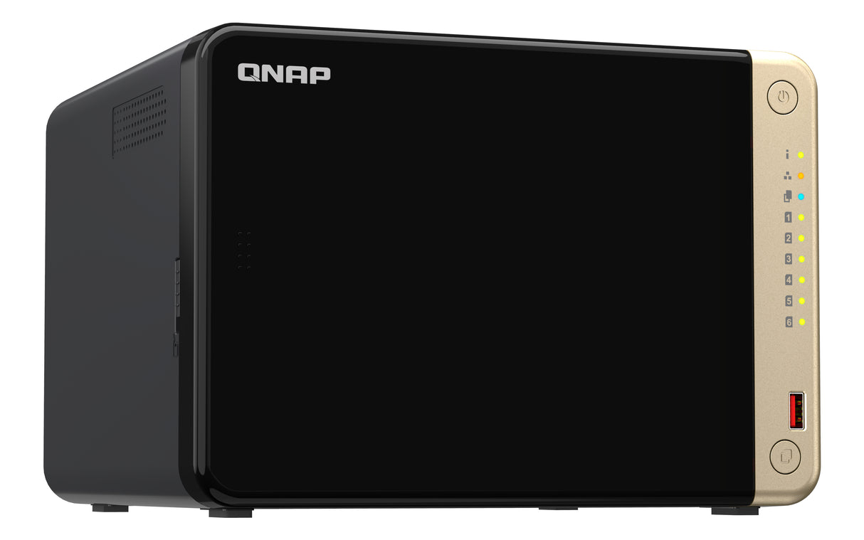 QNAP TS-664 NAS Tower Intel® Celeron® N5095 8 GB DDR4 0 TB QNAP QTS Black, Bronze